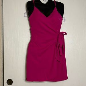 Fuchsia Spaghetti Strap Wrap Dress, Sz, S NWOT